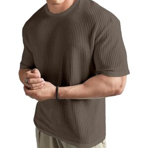 SHODOX® Men Oversized T Shirt Solid Dotted Design | Round Neck Loose Fit Drop Shoulder Casual T-Shirt for Men